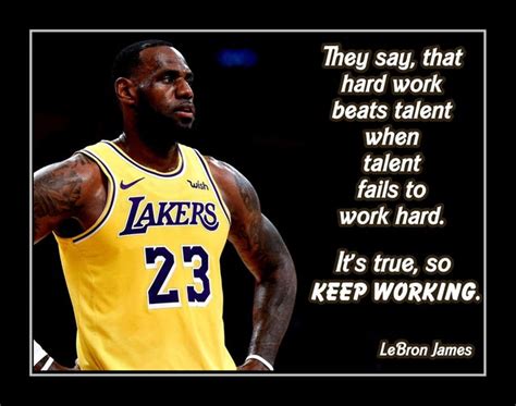 Inspirational Lebron James Keep Working Quote Poster Basketball