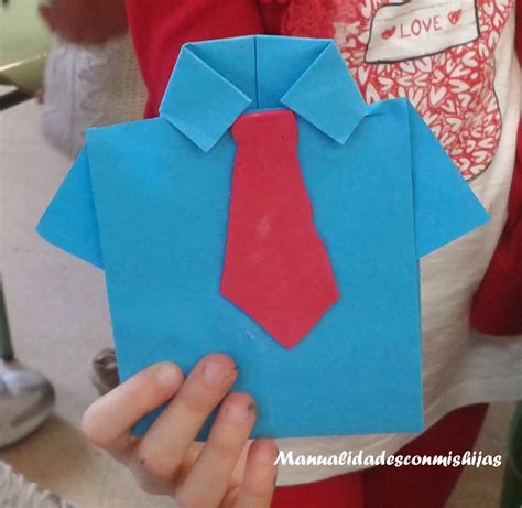 Manualidades Con Mis Hijas Camisa Del Día Del Padre En Origami Para