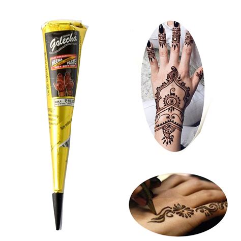 3pcs Golecha Indian Henna Tattoo Paste Cone Body Paint Art Menndi Hand