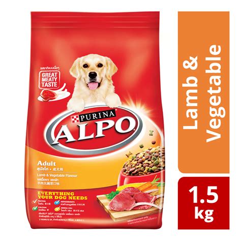 The first ingredient is finally real meat — chicken. Purina Alpo Adult Dog Food - Lamb & Vegetable | NTUC FairPrice