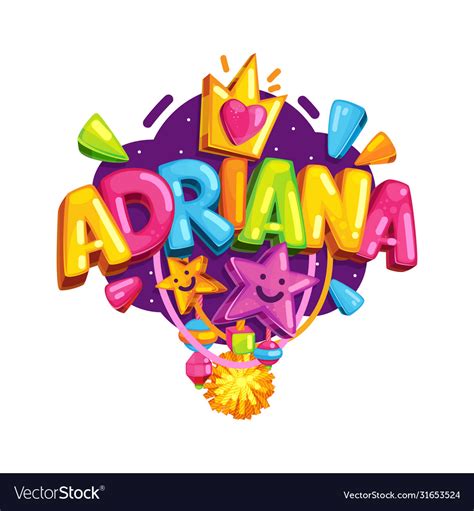 Adriana Girl Label Royalty Free Vector Image Vectorstock