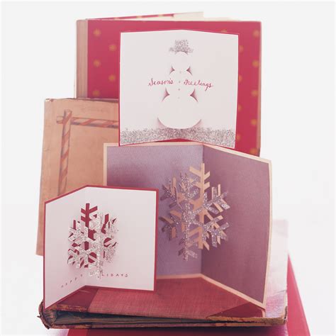 Glittered Pop Up Christmas Cards Martha Stewart