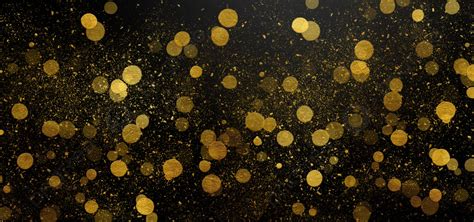 Gold Bokeh Lights Overlay With Glitter Background Wallpaper Gold