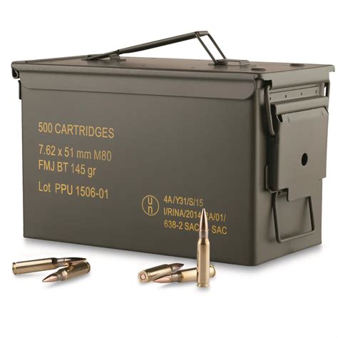 Ppu 762x51mm Fmjbt 145 Grain 500 Rounds With Can 677559 308