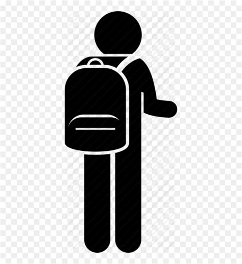 Stick Figure With Backpack Hd Png Download Vhv