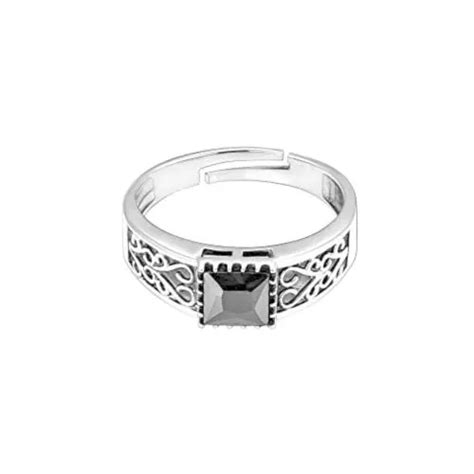 Buy Giva Sterling Silver One Size Silver Black Stone Ring For Him