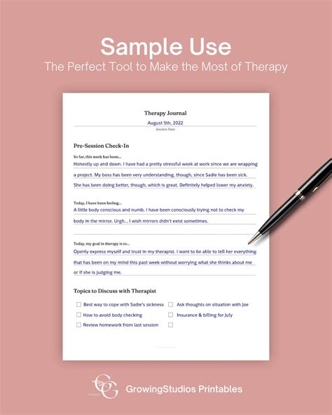 Therapy Reflection Journal Printable Mental Health And Etsy