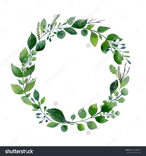 Oval Watercolor Greenery Wreath Sublimation Design Clip Art Art And Collectibles Hedoarchitectspl