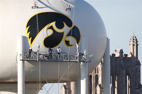 Tigerhawk Logo Finally On Water Tower Outside Of Kinnick Photos