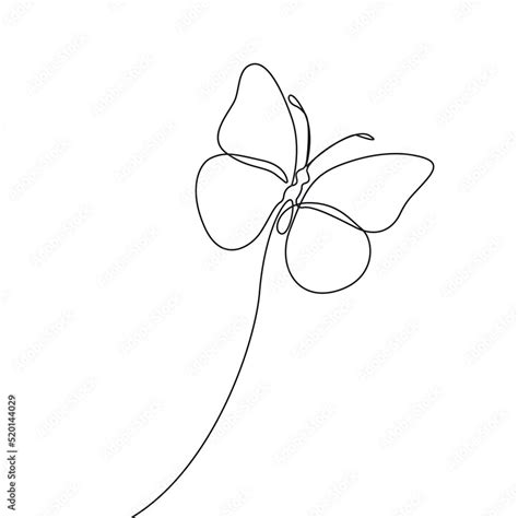 Butterfly Continuous One Line Drawing Simple Butterfly One Line