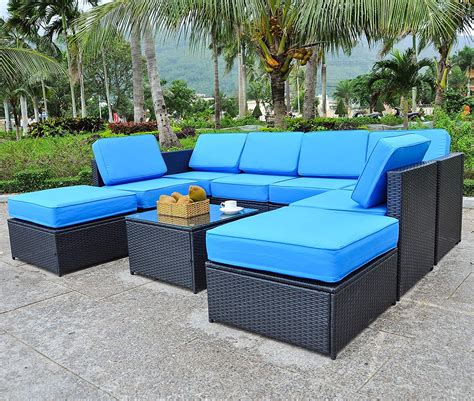 Mcombo Patio Furniture Sectional 9 Pieces Wicker Sofa Set All Weather