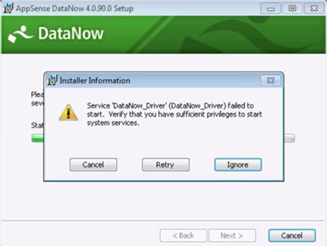 Datanow Windows Client Fails To Install With Datanowdriver Unable To Start