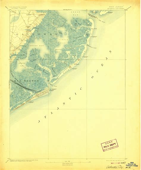 Atlantic City New Jersey 1894 1907 Usgs Old Topo Map
