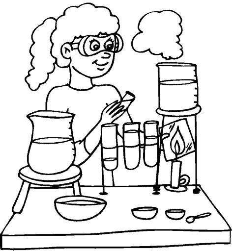 Studying Science Coloring Page Free Printable Coloring Pages For Kids