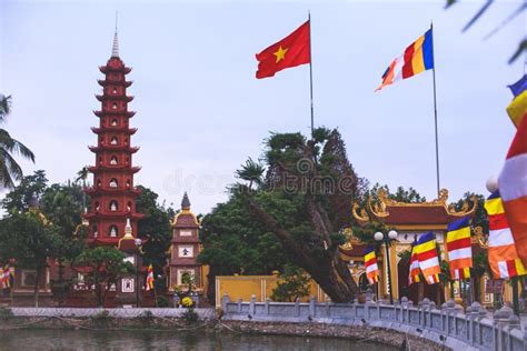 View Of Vietnam Capital City Hanoi With Traditional Vietnamese
