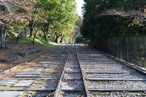 Rails Of Incline At Keage Incline In Kyoto Stock Photo Download Image