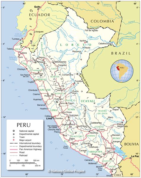 Administrative Map Of Peru Nations Online Project