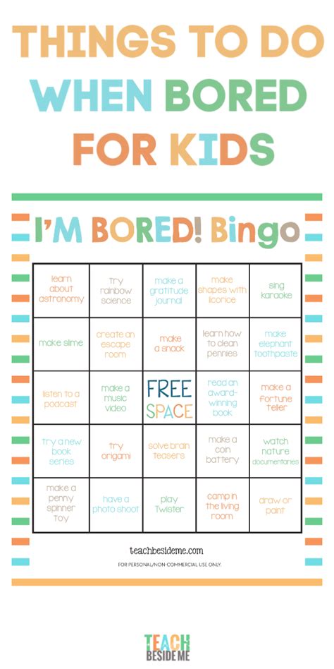 Im Bored Bingo Educational Things To Do When Bored Teach Beside Me