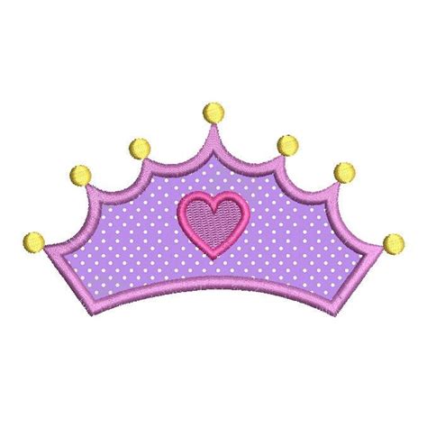 Princess Crown Applique Machine Embroidery Design Sweet Stitch Design