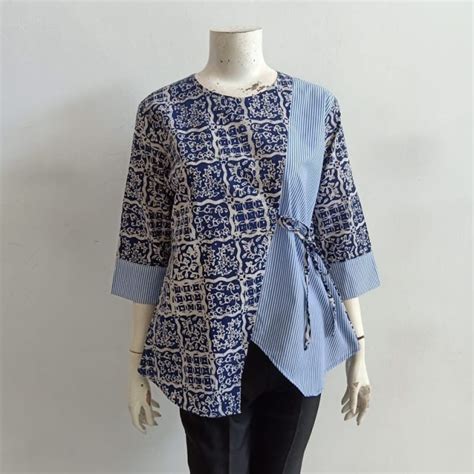 Aksen tie waist · 29. Model Baju Batik Atasan Tali Samping : Jual Produk Batik ...