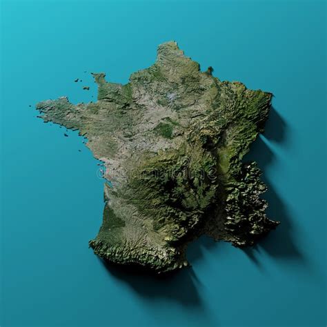 France 3d Relief Map Stock Illustration Illustration Of European