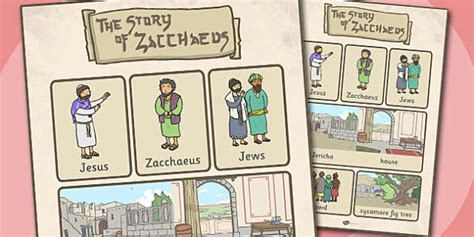 Zacchaeus The Tax Collector Bible Story Vocabulary Poster Bible
