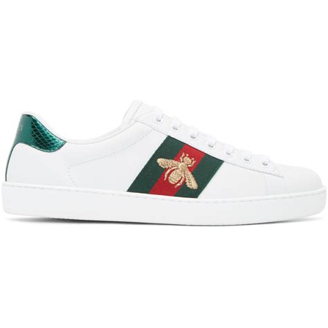 Lyst Gucci White Bee Ace Sneakers In White For Men