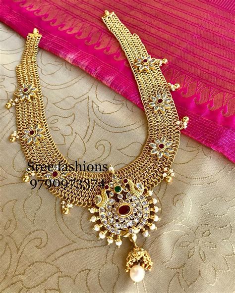 Elegant Long Neklace From Sree Exotic Silver Jewelleries South India Jewels