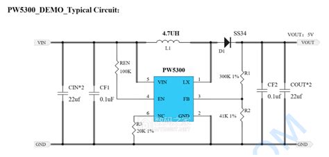 Pw5300 37v升压5v，37v转5v电路图芯片 电源充电器 数码之家