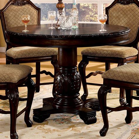The farmhouse reimagined round pedestal table is crafted from pine and poplar solids with hickory and pine veneers. Acme Furniture Chateau De Ville Round Counter Height ...
