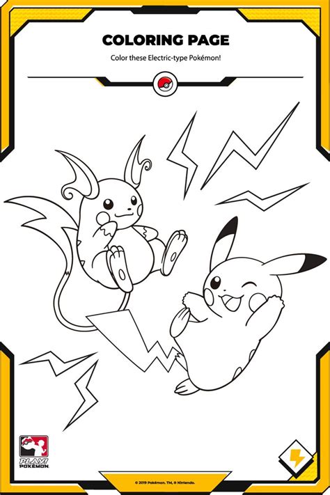 Color These Electric Type Pokémon Pokemon Coloring Pages Cartoon