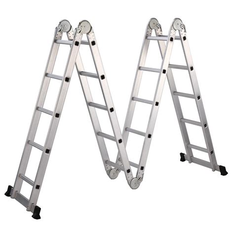 195 Ft Folding Ladder Aluminum Multi Purpose Extension Ladders