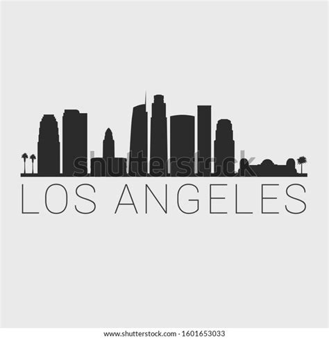 Los Angeles California Skyline Silhouette City Stock Vector Royalty