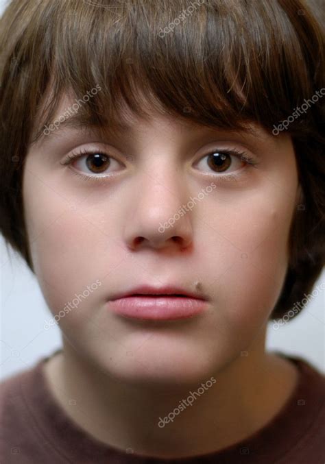 Twelve Year Old Boy With Big Brown Eyes — Stock Photo © Willeecole
