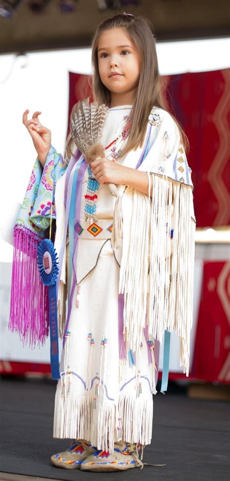 Little Girl In Traditional Dress Native American Clothing Native