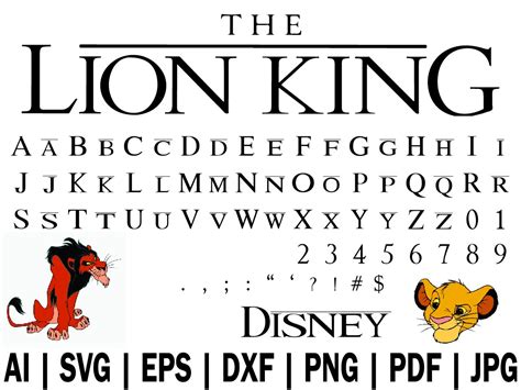 Disney Lion King Font Instant Download Etsy