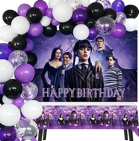 Wednesday Addams Birthday Party Decorations Wednesday Addams Party Balloons Garland Arch Kit
