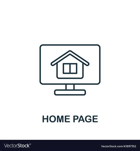 Home Page Icon Monochrome Simple Web Design Icon Vector Image