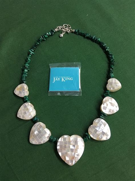 Jay King Malachite And Pearl Heart Sterling Silver