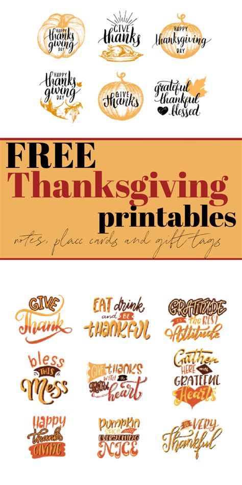 Festive Thanksgiving Printables Place Cards Note Cards Bottle Labels