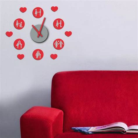 Love Signs Clock 3d Wall Sticker Odeco Self Adhesive Art Vinyl Depot Uk