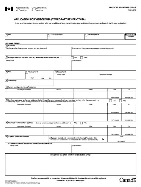 Canada Imm 5257 2019 2021 Fill And Sign Printable Template Online