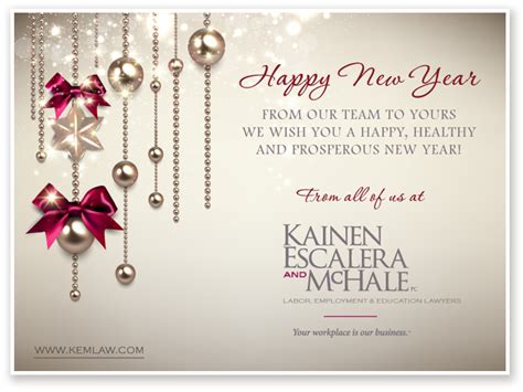 Kem Law Corporate Happy New Year Static Ecard Corporate Electronic