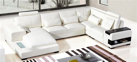 Divani Casa Diamond Modern White Leather Sectional Sofa