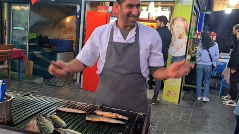 Turkish Street Food Mackerel Fish Sandwich Istanbul Street Food