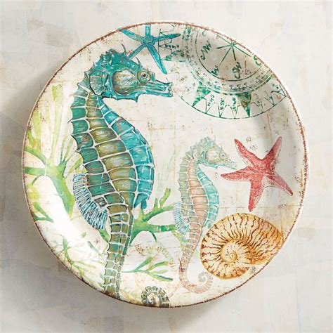 Pier 1 Imports Spikey The Seahorse Melamine Salad Plate Plates