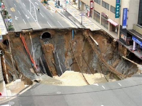 Giant Sinkhole Swallows Japan City Street