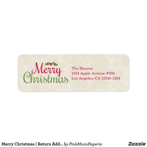 Merry Christmas Return Address Label Zazzle Com Christmas Return