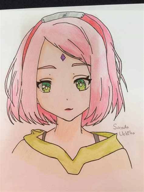 Sakura Haruno Drawing Pencil Sketch Colorful Realistic Art Images