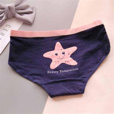 Panties For Girls Cotton Starfish Printed Letters Underwear Girls